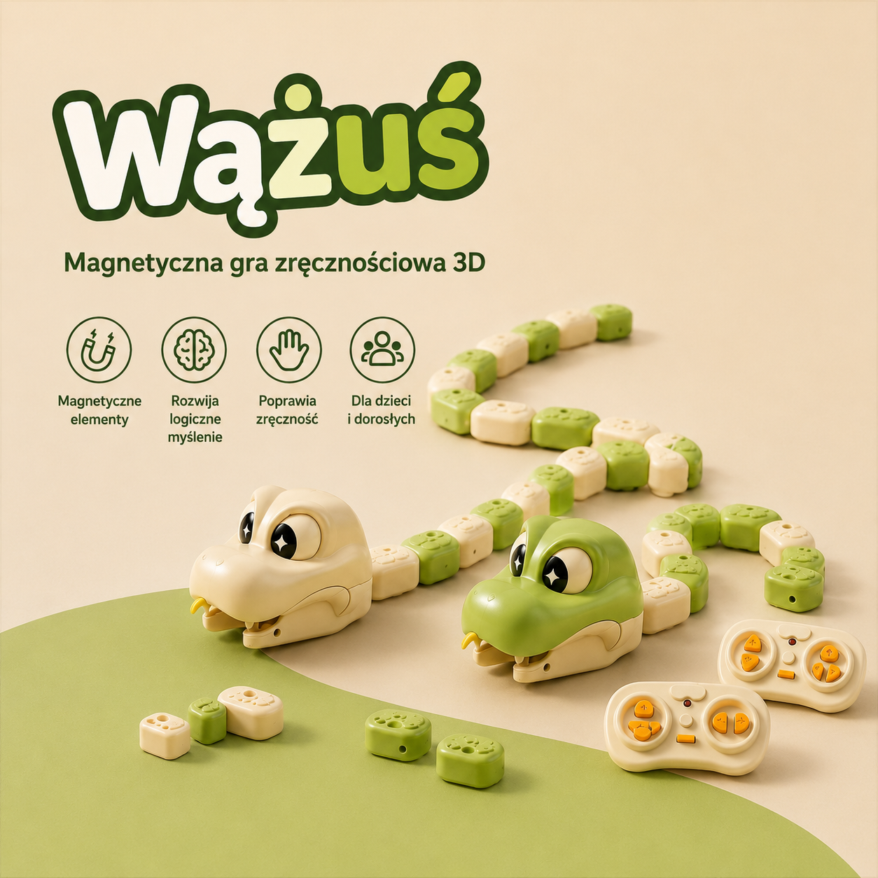 Wążuś™ – Magnetyczny Wąż, Który Ożywa! | Interaktywna Gra Zręcznościowa